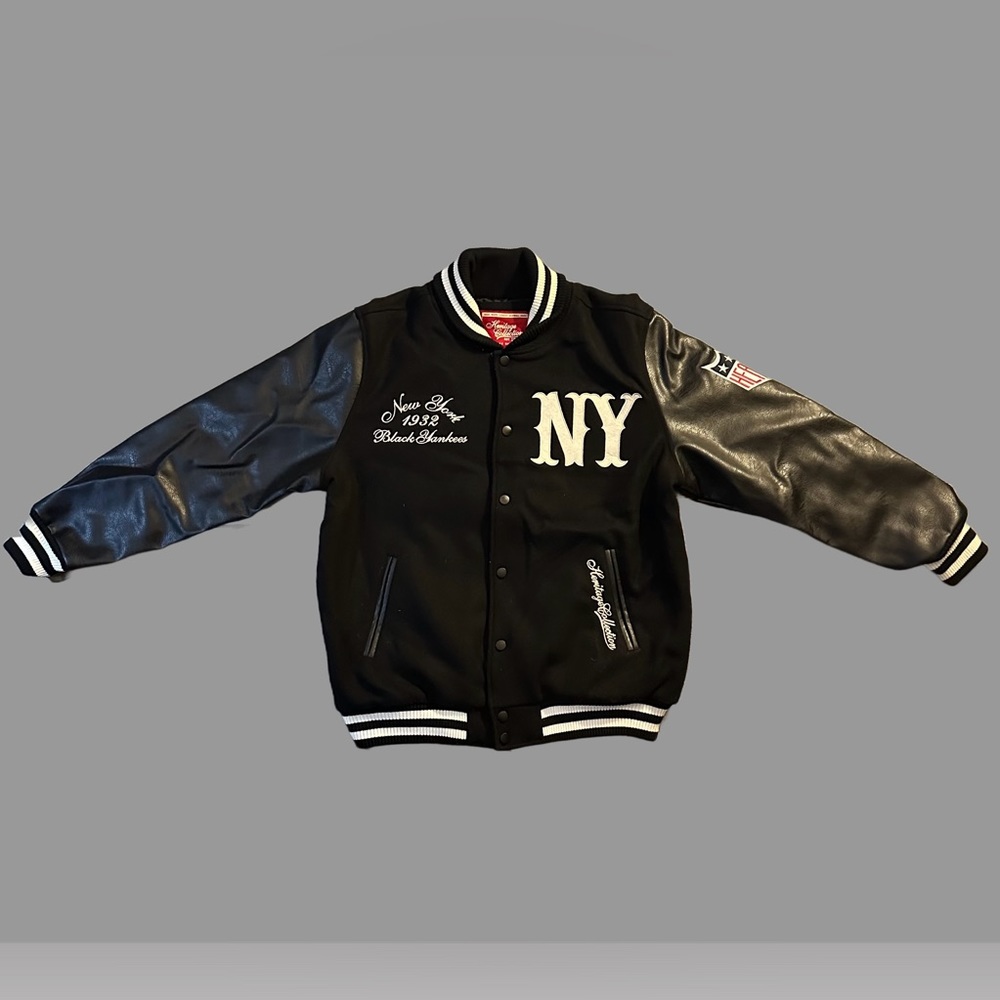 Big Boy New York Black Yankees NLBM Heritage Collection Mens Wool Varsity Jacket